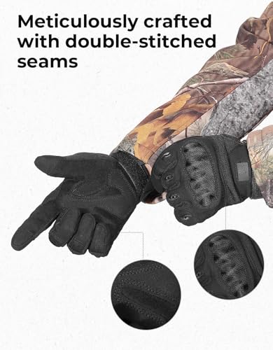KEMIMOTO Tactical Gloves for Men, Touchscreen Motorcycle Gloves with Hard Shell & Palm Padding for Sports Motorcycle Cycli...