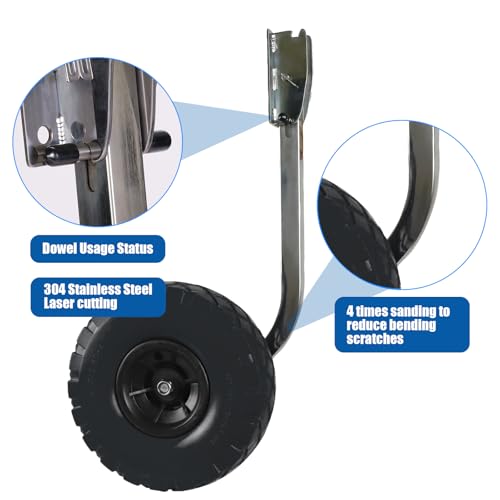 BRIS Stainless Steel Boat Transom Launching Wheel for Inflatable Boat