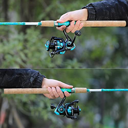 Sougayilang Fishing Rod and Reel Combo, 2-Piece 5-Foot 6-Inch Graphite & Fiberglass Rod, Durable and Strong, Quickset Ant...