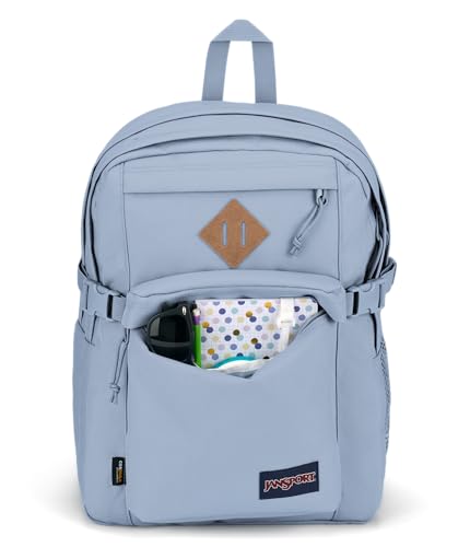 JanSport Main Campus FX Backpack - Travel or Work Bag w 15-Inch Laptop Pack with Leather Trim, Blue Dusk