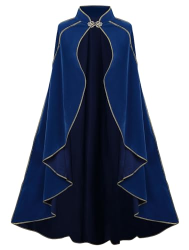 TOONRAIN Women's Medieval Style Cape with Hooded Warm Decorated for Cosplay Party & Daily Wear