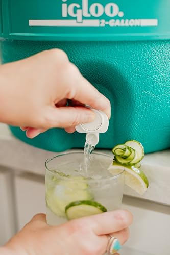Igloo 2-Gallon Retro Party Water Jug Cooler, Jade