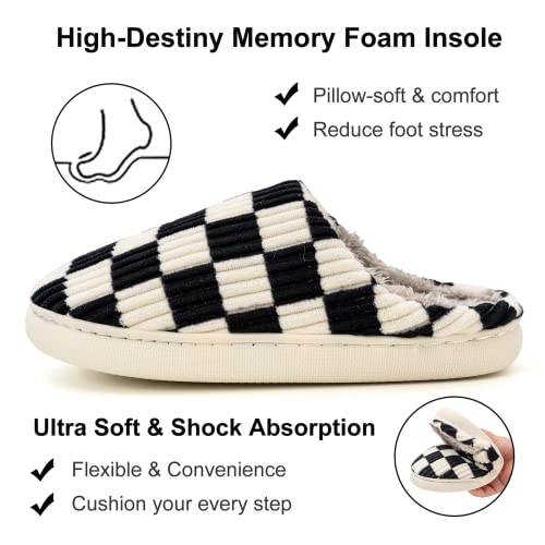 Guyarns House Slippers for Women & Men - Fuzzy, Casual Indoor/Outdoor Shoes with Memory Foam & Faux Fur Lining