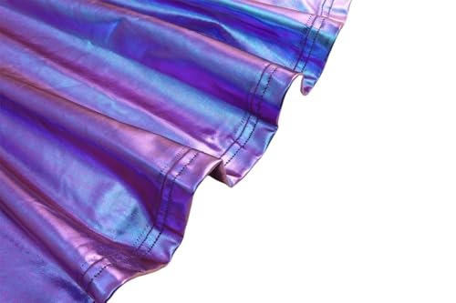 Shekavarld Girls Metallic Dress Kids Sparkly Shiny Dresses Twirl Swing Dresses