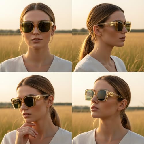 Aydicon Trendy Square Polarized Women's Sunglasses UV 400 Protection MB1422