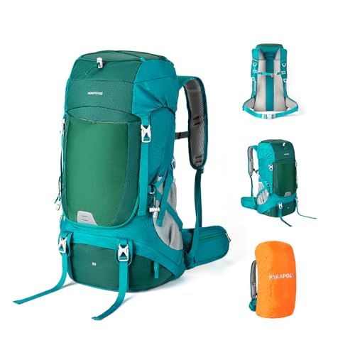PARAPOGEE 50L Hiking Backpack, Lightweight Hiking Daypack with Waterproof Rain Cover, Outdoor Travel Backpack for Climbing...