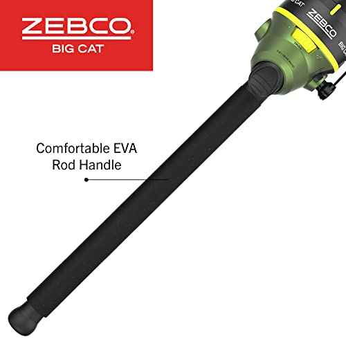 Zebco Big Cat Spincast Reel and Fishing Rod Combo, All-Metal Gears, Changeable Right- or Left-Hand Retrieve