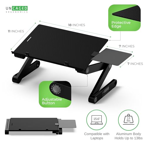 Uncaged Ergonomics WorkEZ Adjustable Computer Keyboard Stand for Desk, Keyboard & Mouse Riser, Ergonomic Portable Stand fo...