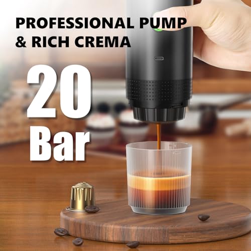 Mulli Cordless Electric Espresso Machine‌‌-Portable Coffee Maker for Ground Coffee & NS Capsule with Self-Heating Technolo...