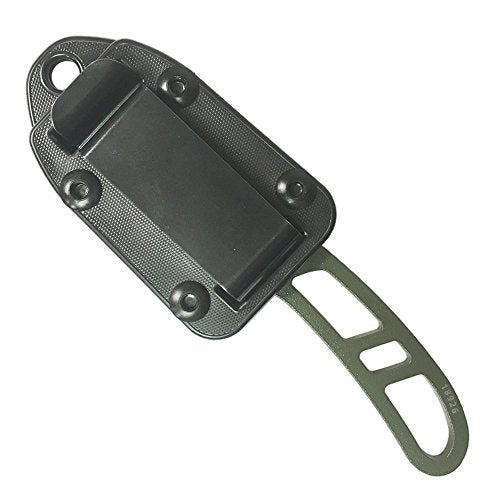 ESEE Authentic Candiru Tactical Survival Knife - Molded Sheath Belt Clip Plate (OD Blade, Black Molded Sheath)