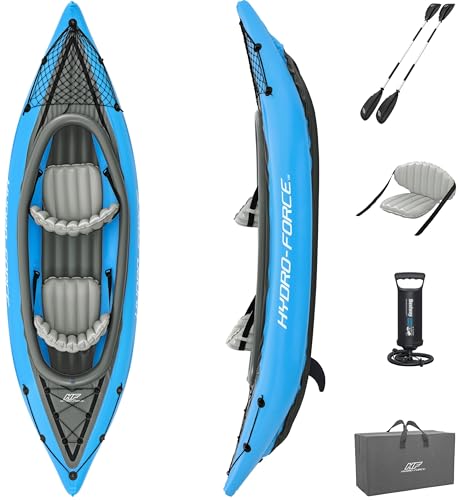 Bestway Hydro Force Inflatable Kayak Set | Includes Seat, Paddle, Hand Pump, Storage Carry Bag | Great for Adults, Kids an...