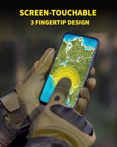 Liovoras Tactical Gloves for Men, Shooting & Motorcycle Gloves with Hard Shell Knuckle Protection & Leather Palm for Airso...