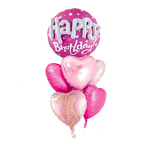 36inch Hot Pink Happy Birthday Foil Balloons Decorations for Birthday Party Decorations Princess Girl Birthday