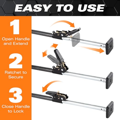 Keeper Adjustable Cargo Bar for Pickup Truck Bed, Ratcheting Cargo Bar, Ideal Work Truck Accessories, Black/Silver, 40"-7...