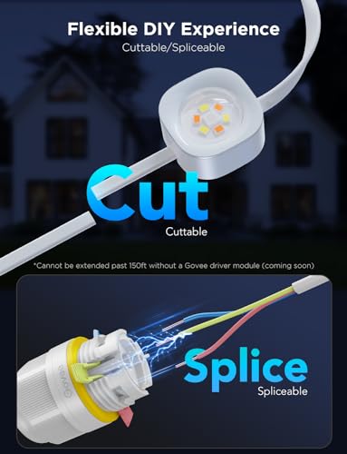 Govee Permanent Outdoor Lights Pro, 200ft with 120 RGBIC LED Lights for Daily and Accent Lighting, 75 Scene Modes for Outd...