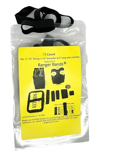 Ranger Bands® 75 Count Extra Stretch Made from EPDM Rubber for Survival and Strapping Gear Made in The USA Tactical Rubber...