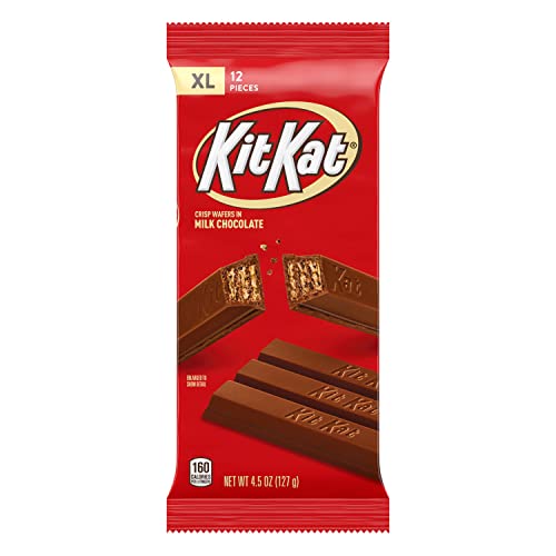 KIT KAT Milk Chocolate Wafer XL, Candy Bars, 4.5 oz (12 Count, 12 Pieces)