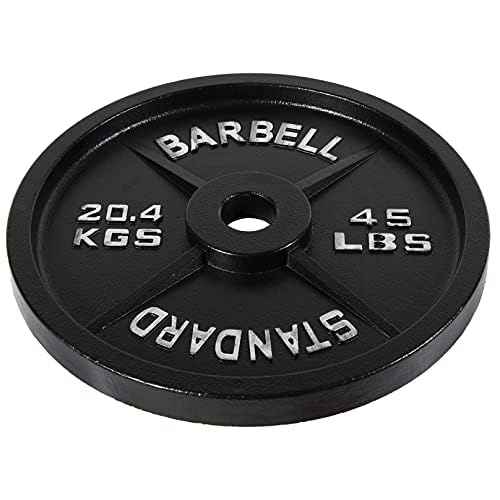 Fitvids Olympic Cast Iron 2-Inch Weight Plates Including 5FT Olympic Barbell Bar & Safely Locks, 100 Pounds Set (85 Lbs Plates + 15 Lbs Barbell Bar), Multiple Packages