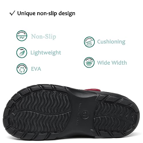 ChayChax Men's and Women's Arch Support Clogs Garden Shoes Slip-on Outdoor Beach Slippers with Removable Cushion Footbed