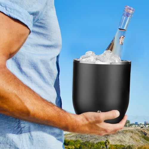 Snowfox Plus, Premium Vacuum Insulated Stainless Steel Ice Bucket with Lid/Scoop,Home Bar Accessories,Elegant Bartending I...