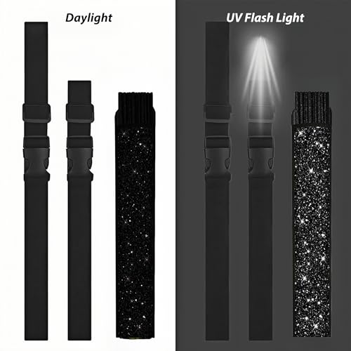 YKuzLx 13‘’ Large Rave Fan for Men Women, Rave Essentials, Decorative Glitter Folding Hand Fan with Holster for Party, Hom...