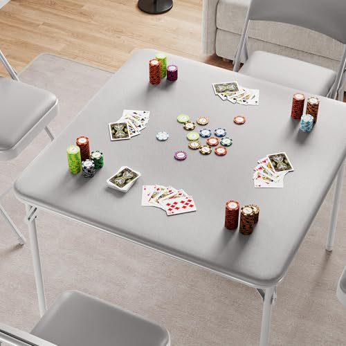 CuisinSmart Folding Card Table, Portable Square Card Table, Foldable Tables for Home, Indoor and Outdoor, Space-Saving, No...