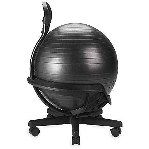 Gaiam Ultimate Balance Ball Chair (Standard or Swivel Base Option) - Premium Exercise Stability Yoga Ball Ergonomic Chair for Home and Office Desk - 52cm Anti-Burst Ball, Air Pump, Exercise Guide