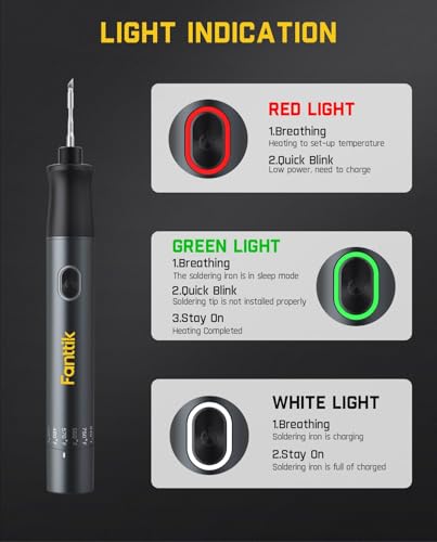 Fanttik T1 Max Soldering Iron Kit, Cordless Soldering Iron, 7 Seconds Fast Heating(390°F-840℉), Auto Sleep, 4 Precision So...