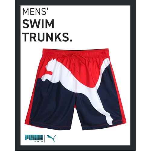 PUMA Men's Bathing Suit - 2 Pack Quick Dry Swimsuit Trunks with Mesh Compression Liner - 8" Inseam Swimwear (S-XL)