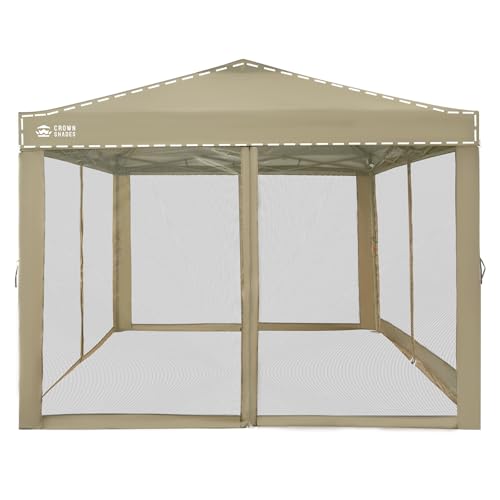 CROWN SHADES Gazebo Mosquito Net for 10 x 10 Pop Up Canopy - Patio Gazebo Mesh Sidewall with Zipper for Outdoor Tent, Gard...