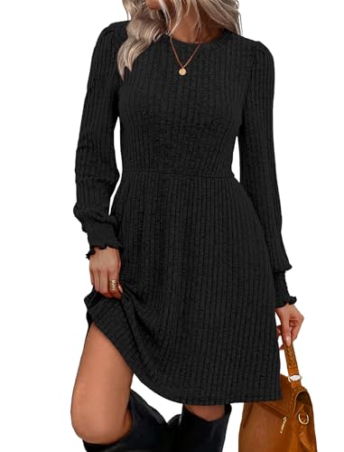 SAMPEEL Dresses for Women 2025 Long Sleeve Fall Fashion Casual Sweater Dress Trendy Outifts