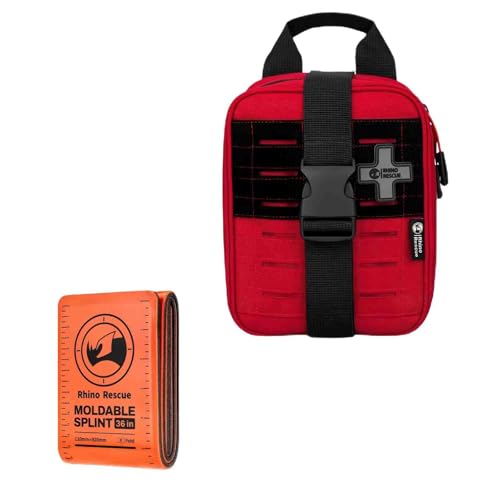 RHINO RESCUE Bundle-IFAK Trauma Kit with C-A-T Tourniquet, Tactical First Aid Kit Molle Pouch for Military+First Aid Splin...
