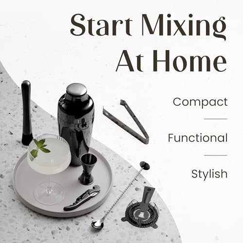 Mixology & Craft Cocktail Shaker Set: 11-Piece Weighted Boston Shaker Kit | Complete Cocktail Kit Gift Set | Top Bartender...