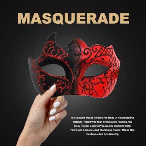Aqearl Masquerade Mask for Men Vintage Venetian Mask Halloween Mask for Party Prom Ball Costume Mask