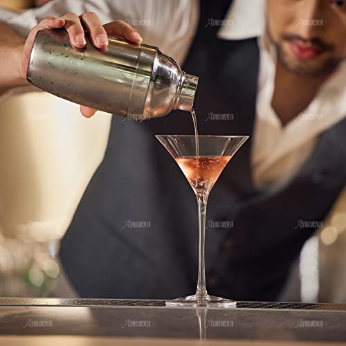 AUEAR, 12 oz/350ml Stainless Steel Cocktail Shaker Bottle Martini Drink with Built-in Strainer for Home Bar
