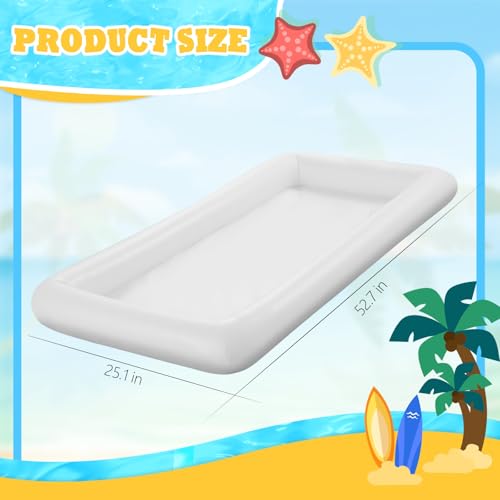 MorTime 4 PACK Inflatable Ice Serving Bar, 53"x25" Server Tray Pool Buffet Drink Cooler, Ice Tray Food Drink Containers fo...