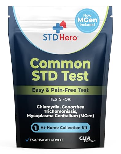 STD Hero At-Home Common STD Test Kit for Women and Men - Test for the Top Four STD's - Includes MGen - Private At-Home Col...