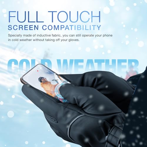 Winter Ski Gloves for Men and Women,Upgraded Windproof Cold Weather Thermal with Touchscreen Fingers for Outdoor Sports