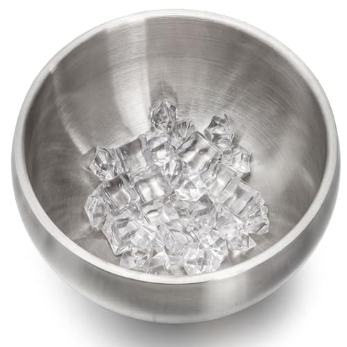 Yesland Ice Bucket with Lid, Double Insulation Ice Box Container Storage Box, 2 L Stainless Steel Ice Bucket Container wit...
