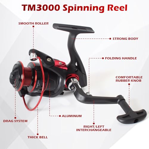 Fishing Rod and Reel Combo Set - 2PCS 6.89ft Collapsible Carbon Fiber Rods with Spinning Reels Fishing Lures Carrier Bag f...