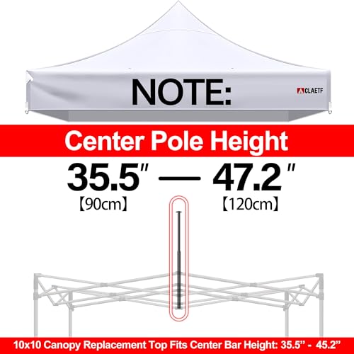 CLAETF 10x10 Canopy Replacement Top,Pop Up Canopy with 8 Drainage Holes,Canopy Tent Top Cover for Outdoor,Garden,Patio,Pav...
