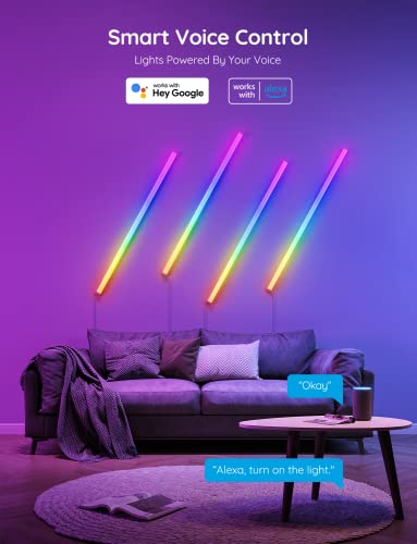 Govee Glide Wall Lights, RGBIC LED Light, Smart Gaming Light Works with Alexa and Google Assistant, RGB Lights Bar, LED Wa...