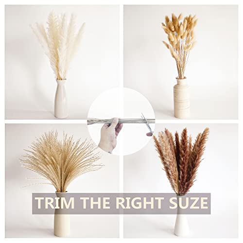 100 PCS Small Boho Pampas Grass, 17" Naturally Dried Pompas, Pampas Grass Decor for Wedding , Boho Party Decorations, Tabl...