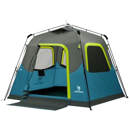 CAMEL CROWN Instant Tents for Camping 4-6 Person Tent Waterproof Easy Setup Sets Up in 60 Seconds Backpacking Tents with C...