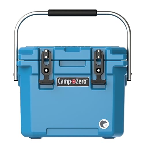 CAMP-ZERO 12 | 12.6 Qt. Premium Cooler with Molded-in Cup Holders and Folding Aluminum Handle, Turquoise (CZ12L-DT)