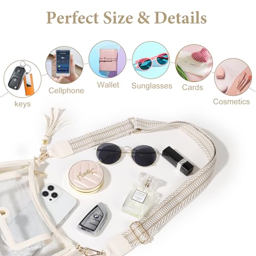 XYWstore Clear Bag for Stadium Events, Clear Purses for Women, Crossbody Stadium Approved