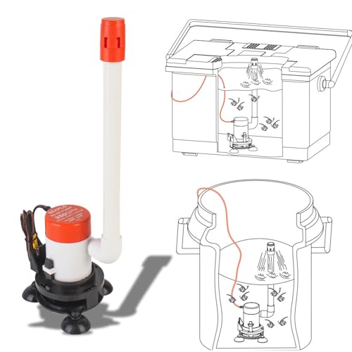 SEAFLO 09 Series Portable Livewell Aeration Pump Kit - 12V, 350 GPH, Submersible, Adjustable Spray Head, Quiet Operation, ...