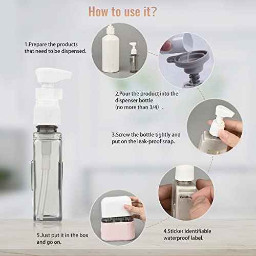 Bpluma Travel Bottles, Leak Proof Containers For Toiletries TSA Approved Airplane Accessories Kits For Liquid With Labels