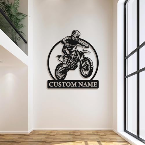 Personalized Dirt Bike Metal Sign – Custom Name Motocross Wall Art – Iron Decoration for Garage, Man Cave, or Outdoor Extr...