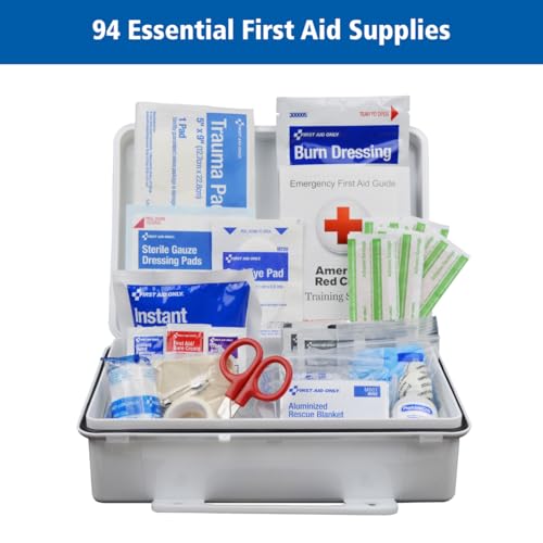 First Aid Only 91324 ANSI A 2021 and OSHA Compliant First Aid Kit, 25-Person Emergency First Aid Kit for Business, Home, C...